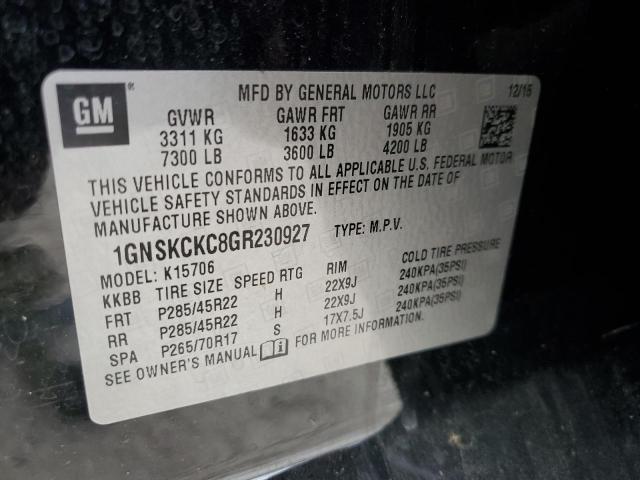 1GNSKCKC8GR230927 Chevrolet Tahoe K1500 Ltz