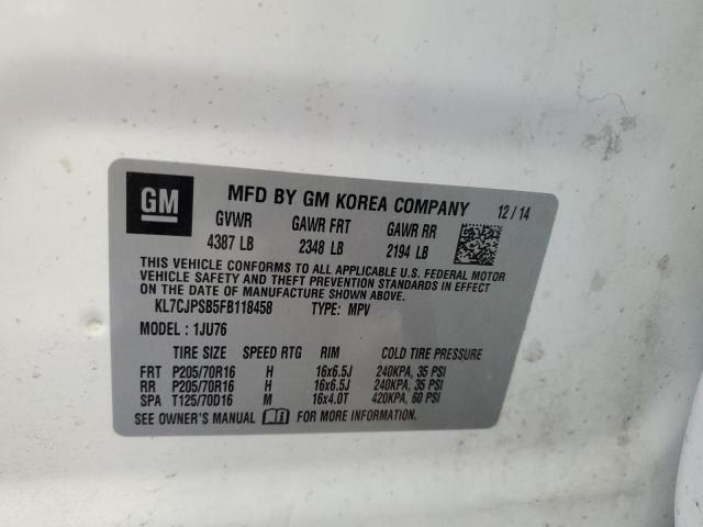 KL7CJPSB5FB118458 Chevrolet Trax 1ls