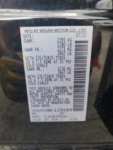 5N1AZ2CS8NC129589 Nissan MURANO SL