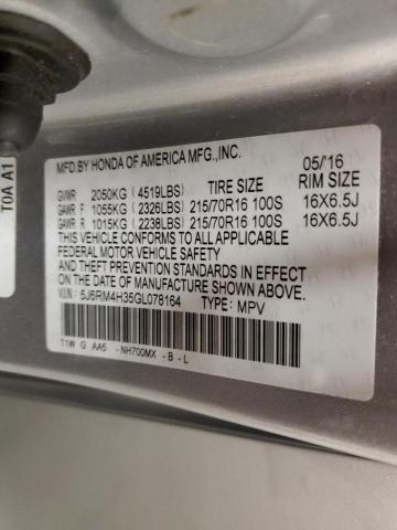 5J6RM4H35GL078164 Honda CR-V LX