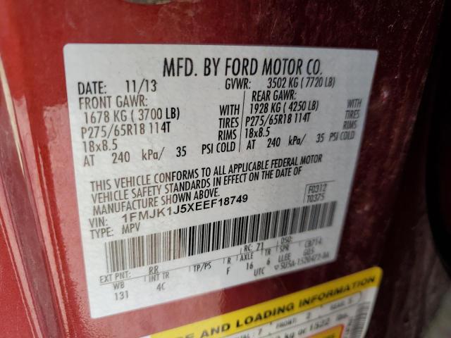 1FMJK1J5XEEF18749 Ford Expedition El Xlt