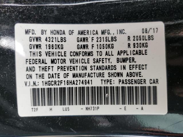 1HGCR2F16HA274941 Honda Accord Sport Special Edition