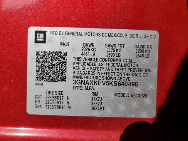3GNAXKEV5KS640496 Chevrolet EQUINOX LT