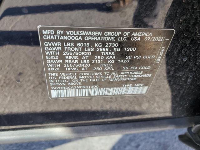 1V2HR2CA2NC561300 Volkswagen ATLAS SE