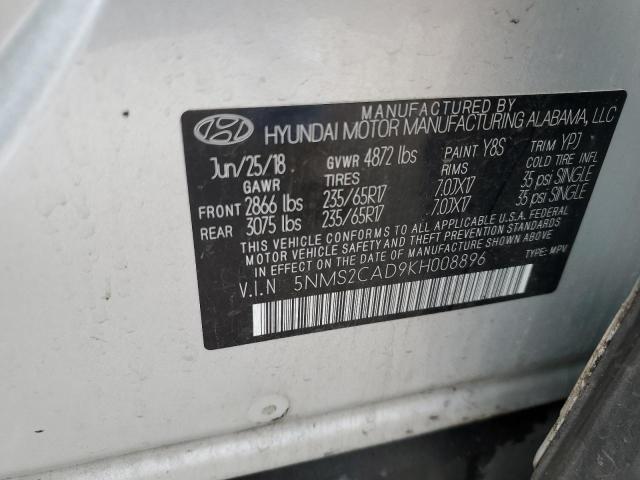 5NMS2CAD9KH008896 Hyundai Santa Fe Se