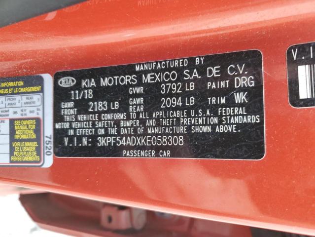 3KPF54ADXKE058308 KIA FORTE EX