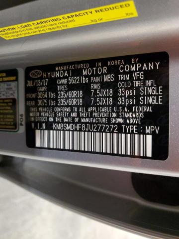 KM8SMDHF8JU277272 Hyundai Santa Fe Se