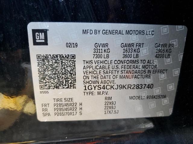 1GYS4CKJ9KR283740 Cadillac Escalade Premium Luxury