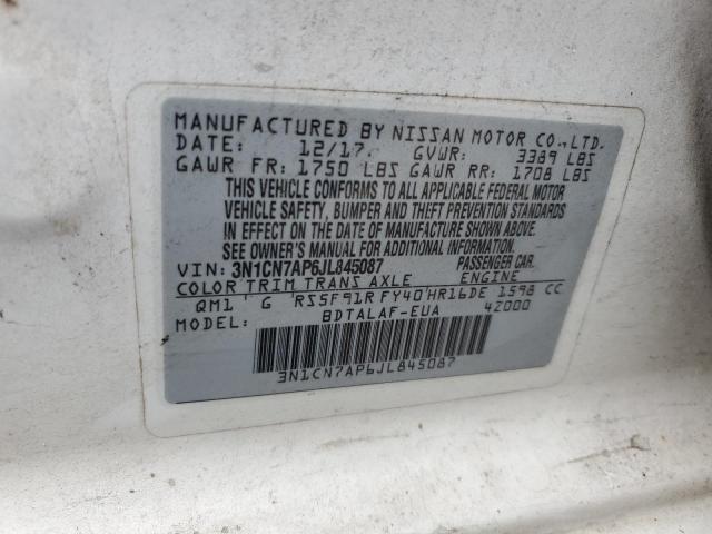 3N1CN7AP6JL845087 Nissan VERSA S
