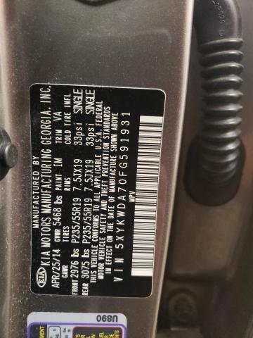 5XYKWDA70FG591931 KIA SORENTO SX
