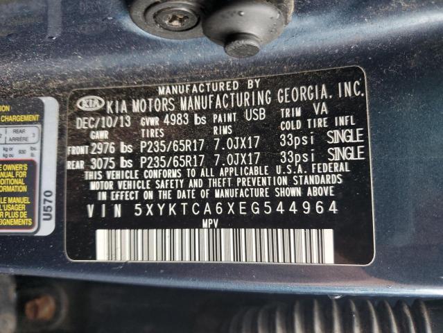 5XYKTCA6XEG544964 KIA SORENTO LX