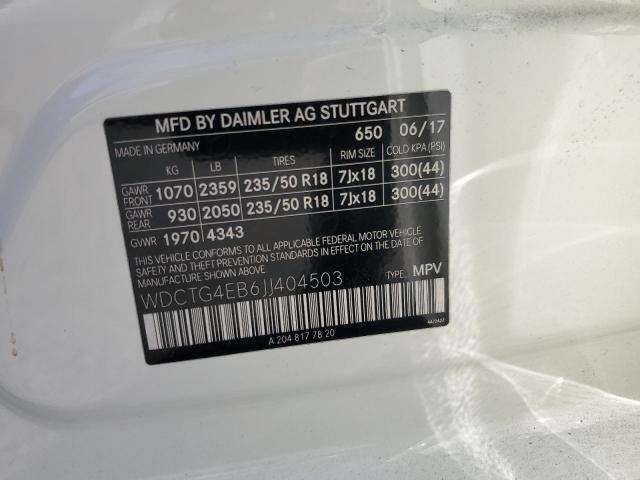 WDCTG4EB6JJ404503 Mercedes-Benz GLA 250