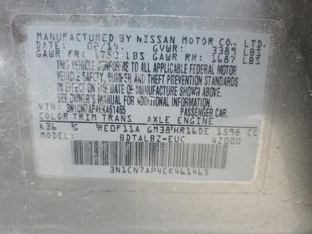3N1CN7AP4EK461465 Nissan VERSA S