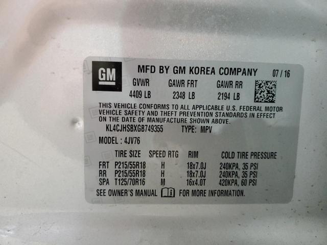 KL4CJHSBXGB749355 Buick Encore Premium