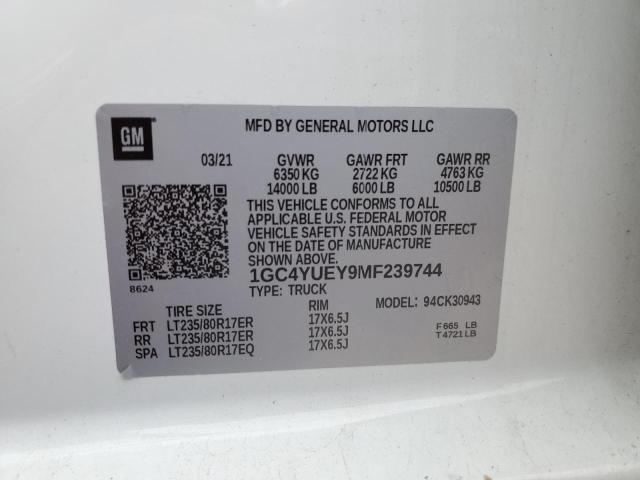 1GC4YUEY9MF239744 Chevrolet Silverado K3500 Ltz