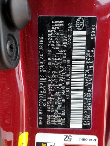 4T1B11HK4JU507409 Toyota CAMRY L
