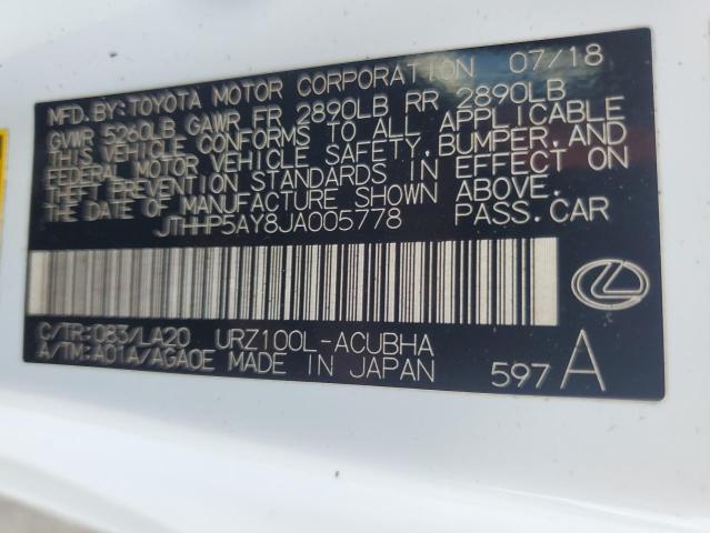 JTHHP5AY8JA005778 Lexus LC 500
