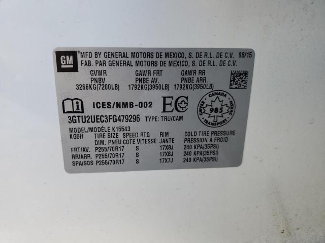 3GTU2UEC3FG479296 GMC Sierra K1500 Sle