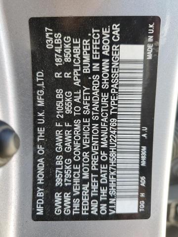 SHHFK7H58HU224769 Honda CIVIC EX