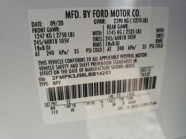 2FMPK3J98LBB14253 Ford EDGE SEL
