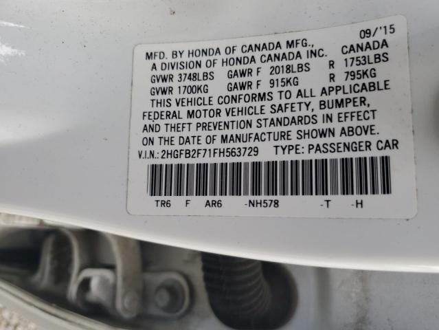 2HGFB2F71FH563729 Honda CIVIC SE