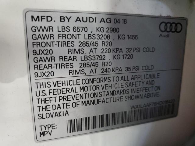 WA1LAAF78HD016420 Audi Q7 Premium Plus