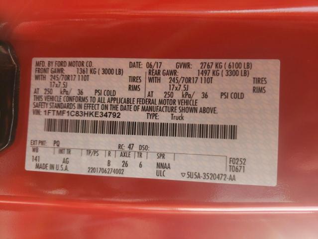 1FTMF1C83HKE34792 Ford F150