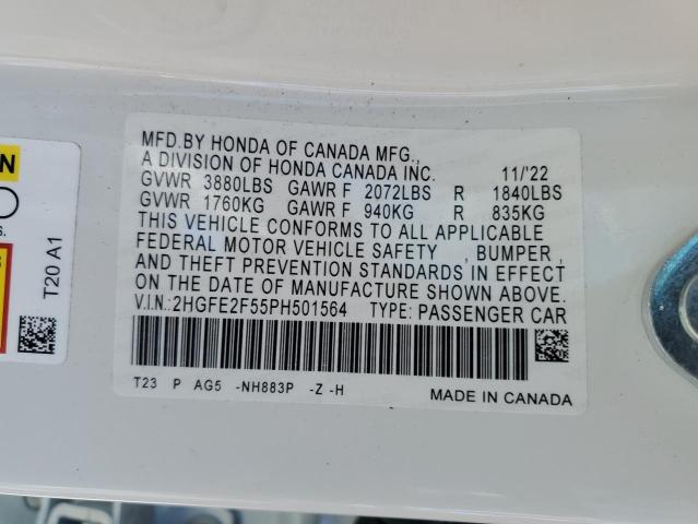 2HGFE2F55PH501564 Honda Civic Sport