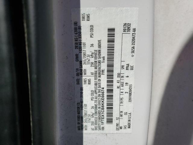 1FTEX1CB8KKE66674 Ford F150 Super Cab