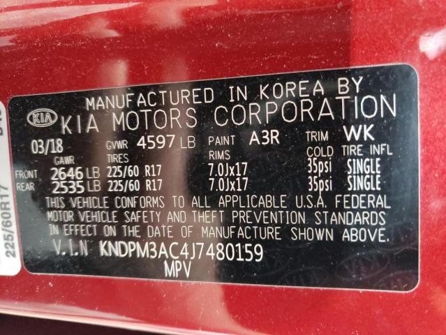 KNDPM3AC4J7480159 KIA Sportage Lx
