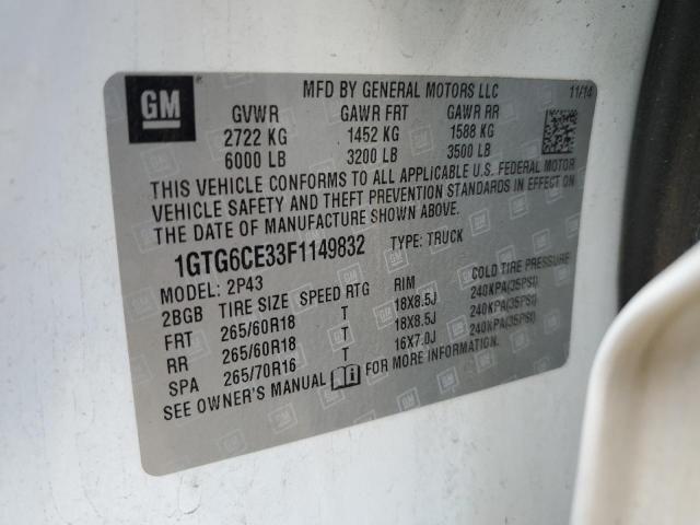 1GTG6CE33F1149832 GMC CANYON SLT