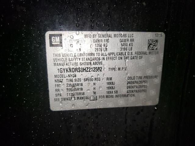 1GYKNDRS0HZ212582 Cadillac XT5 LUXURY