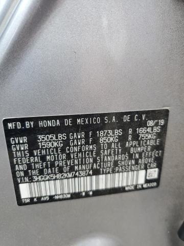 3HGGK5H82KM743874 Honda FIT EX