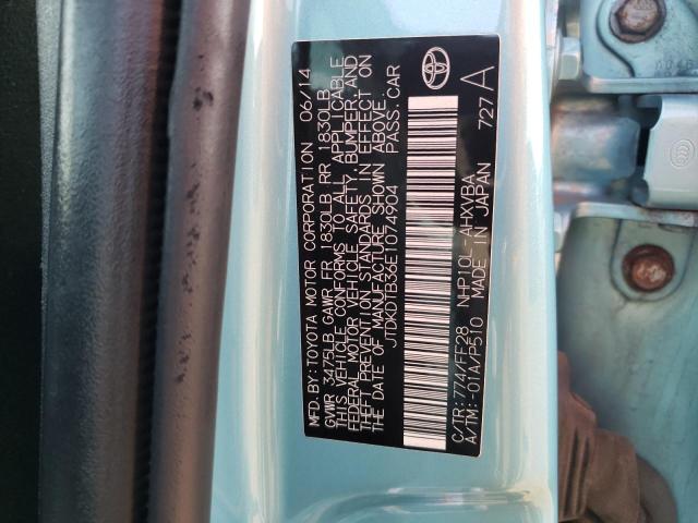JTDKDTB36E1074904 Toyota PRIUS C