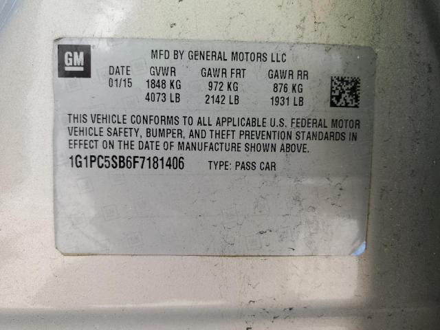 1G1PC5SB6F7181406 Chevrolet CRUZE LT