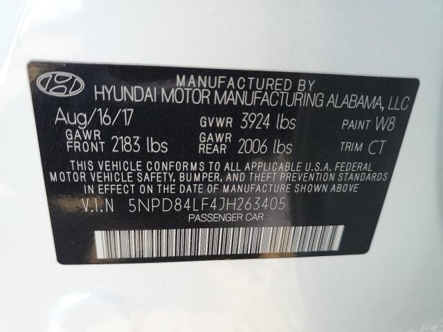 5NPD84LF4JH263405 Hyundai ELANTRA SEL