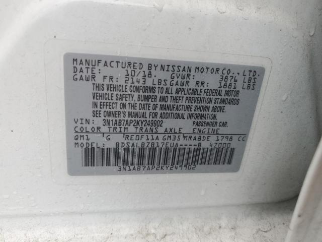 3N1AB7AP2KY249902 Nissan SENTRA S