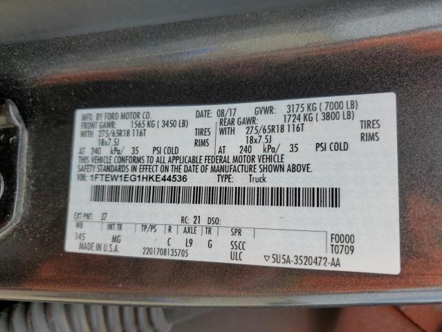 1FTEW1EG1HKE44536 Ford F150 Supercrew