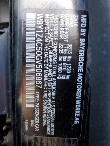WBY1Z4C50GV506867 BMW I3 REX
