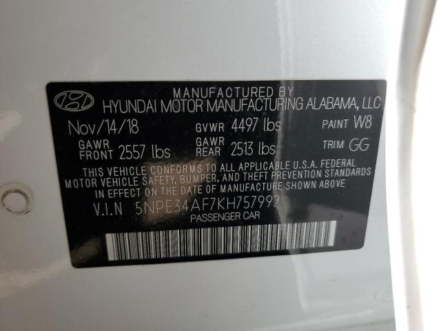 5NPE34AF7KH757992 Hyundai Sonata Limited