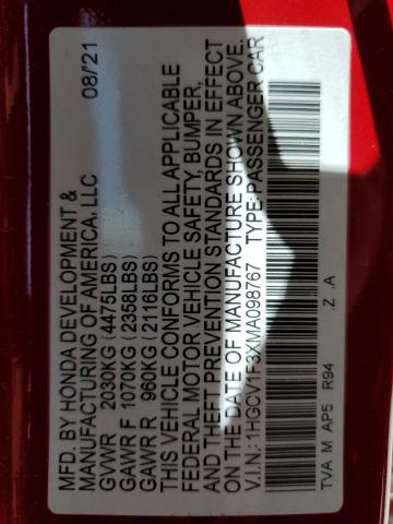 1HGCV1F3XMA098767 Honda Accord Sport