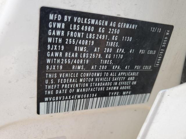 WVGBV3AX4EW068194 Volkswagen TIGUAN S