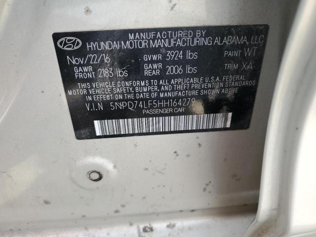 5NPD74LF5HH164279 Hyundai ELANTRA SE