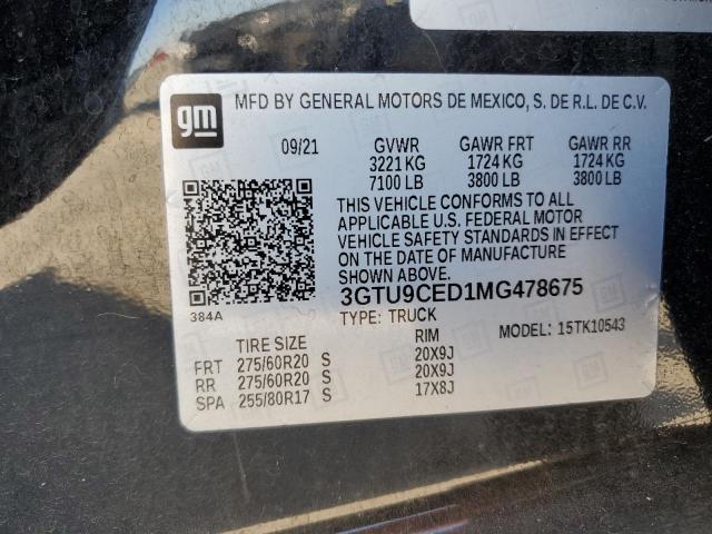 3GTU9CED1MG478675 GMC Sierra K1500 Elevation