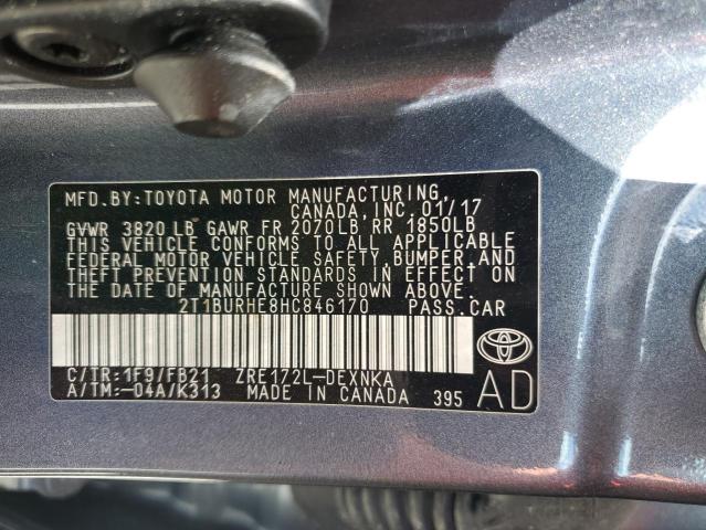 2T1BURHE8HC846170 Toyota COROLLA L
