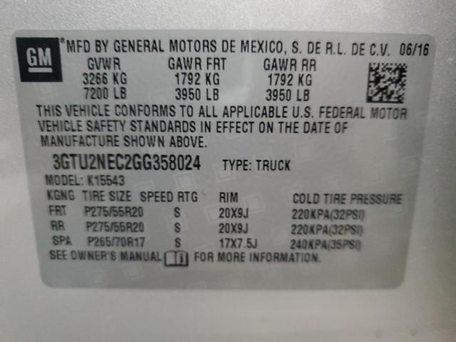 3GTU2NEC2GG358024 GMC Sierra K1500 Slt