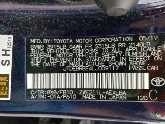 JTDEBRBE4LJ009117 Toyota COROLLA LE