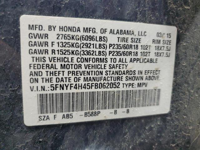 5FNYF4H45FB062052 Honda Pilot Ex