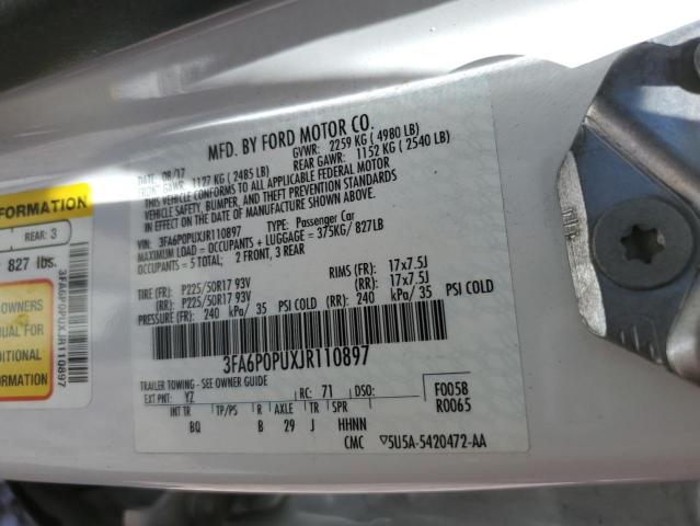 3FA6P0PUXJR110897 Ford Fusion Se Phev