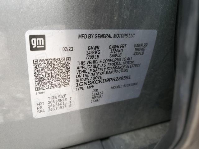 1GNSKCKD9PR289591 Chevrolet Suburban K1500 Lt